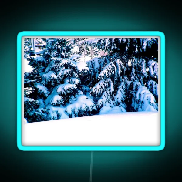 Fir Trees Heavy With Snow RGB Neon Sign