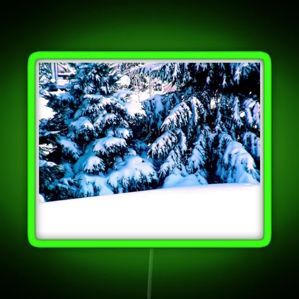 Fir Trees Heavy With Snow RGB Neon Sign