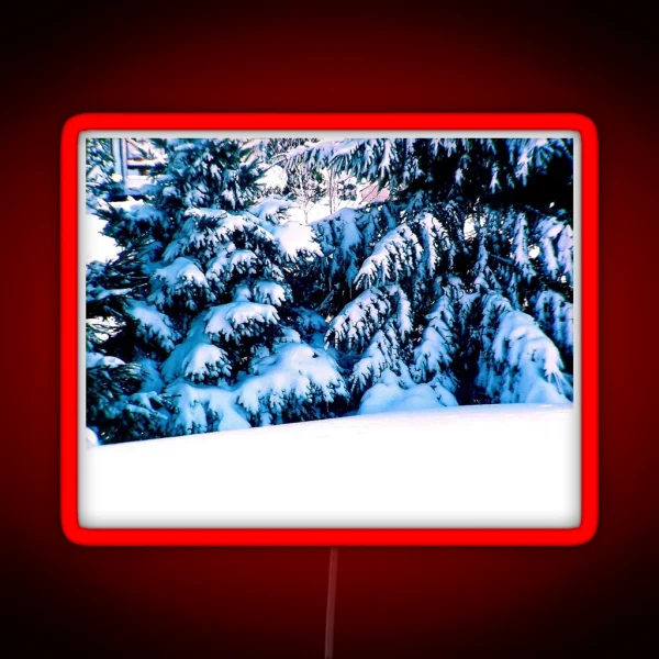 Fir Trees Heavy With Snow RGB Neon Sign