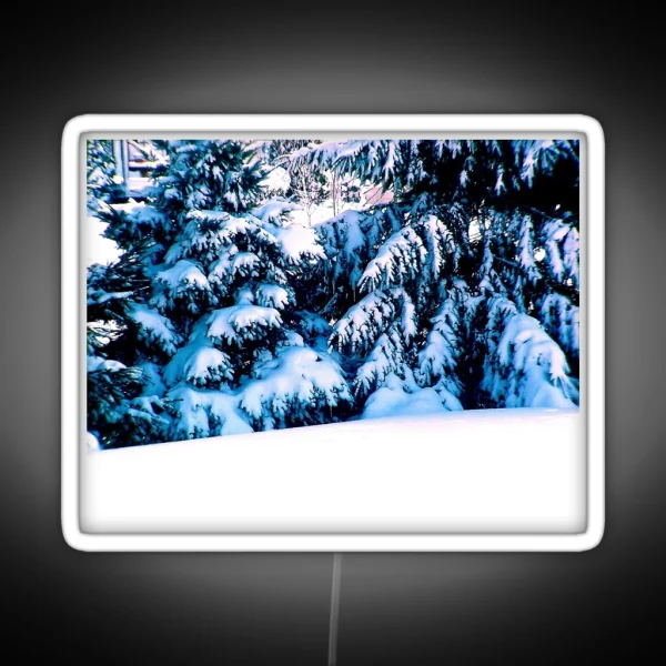 Fir Trees Heavy With Snow RGB Neon Sign