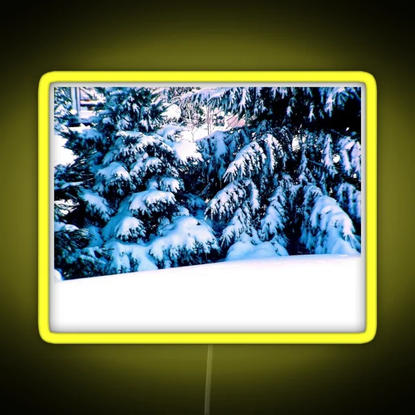 Fir Trees Heavy With Snow RGB Neon Sign