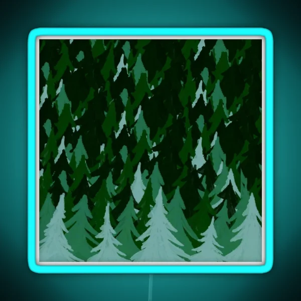 Fir Trees Pattern RGB Neon Sign