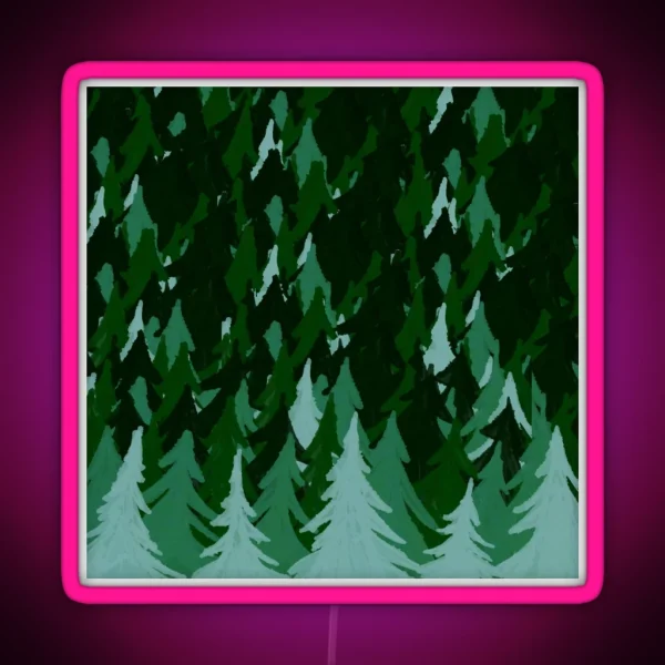 Fir Trees Pattern RGB Neon Sign