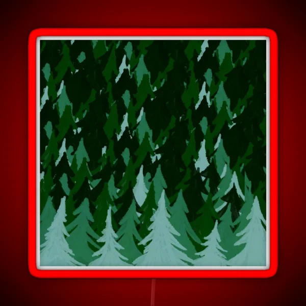 Fir Trees Pattern RGB Neon Sign