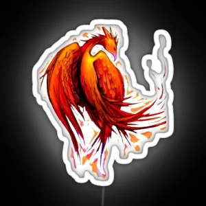 Fire Bird Drawing RGB Neon Sign