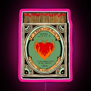 Fire Heart Matchbook RGB Neon Sign