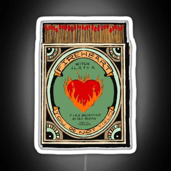 Fire Heart Matchbook RGB Neon Sign