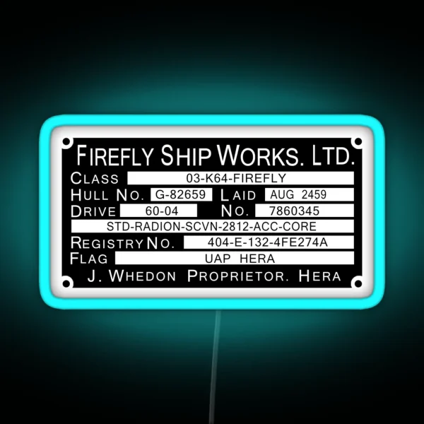 Firefly Ship Works Ltd Led RGB Neon Sign