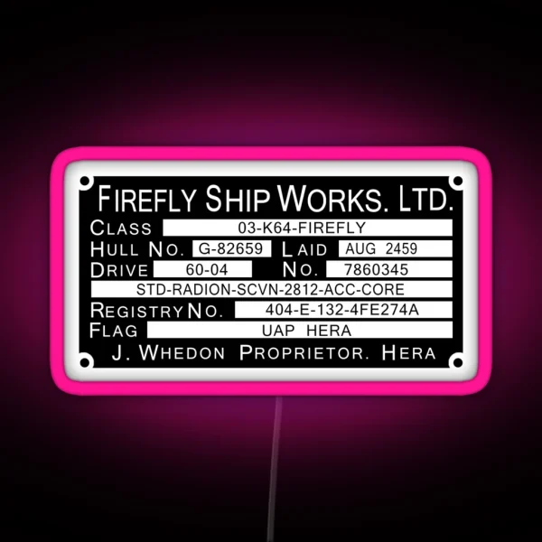 Firefly Ship Works Ltd Led RGB Neon Sign