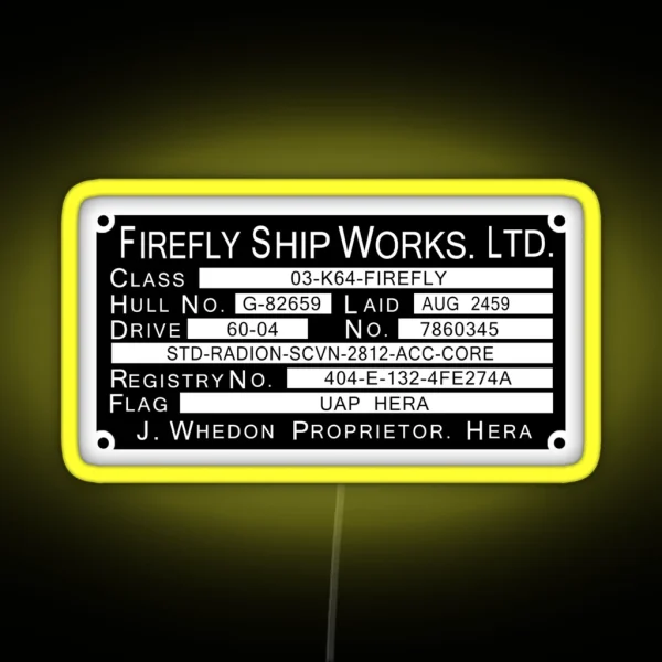 Firefly Ship Works Ltd Led RGB Neon Sign