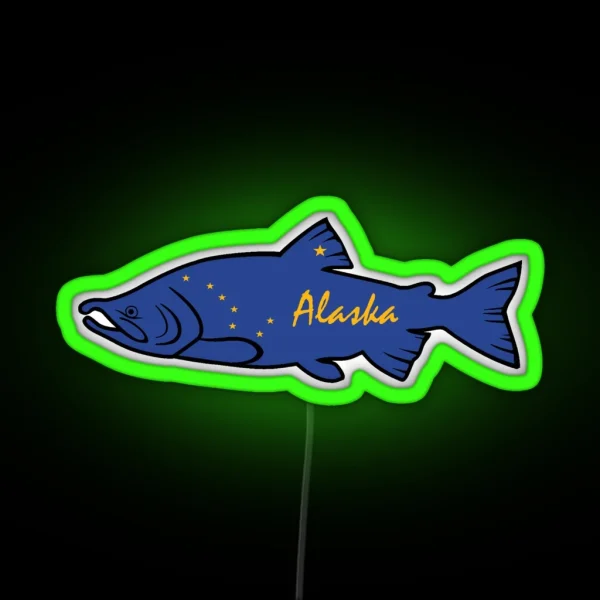 Fish Alaska Salmon RGB Neon Sign