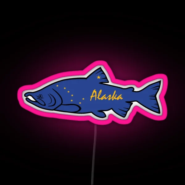 Fish Alaska Salmon RGB Neon Sign
