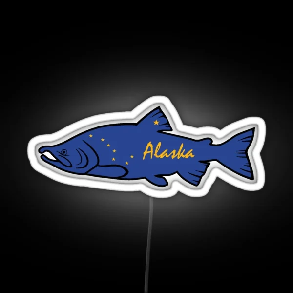 Fish Alaska Salmon RGB Neon Sign