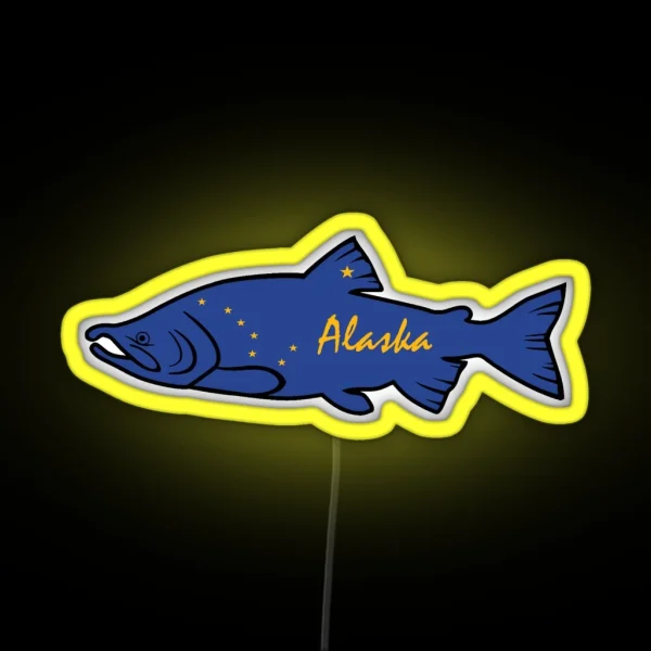 Fish Alaska Salmon RGB Neon Sign