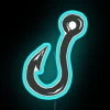 Fish Hook Black RGB Neon Sign - Image 3