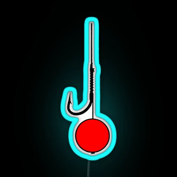 Fish Hook With Boilie RGB Neon Sign