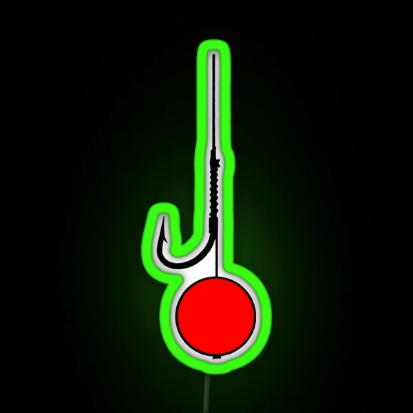 Fish Hook With Boilie RGB Neon Sign