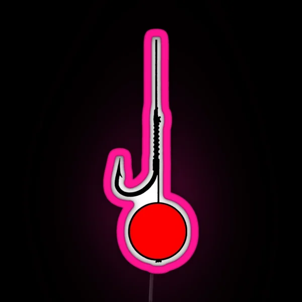Fish Hook With Boilie RGB Neon Sign