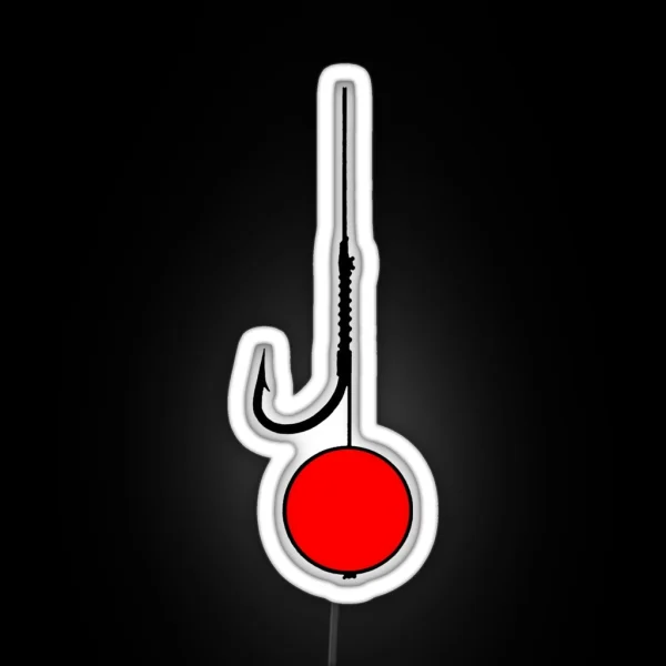 Fish Hook With Boilie RGB Neon Sign