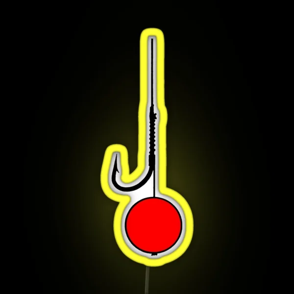 Fish Hook With Boilie RGB Neon Sign