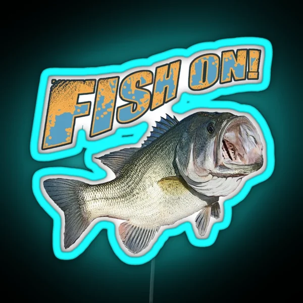 Fish On Bass Color RGB Neon Sign