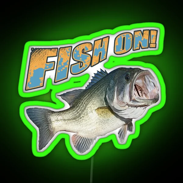 Fish On Bass Color RGB Neon Sign