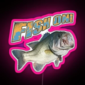 Fish On Bass Color RGB Neon Sign