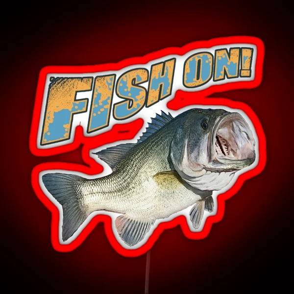 Fish On Bass Color RGB Neon Sign