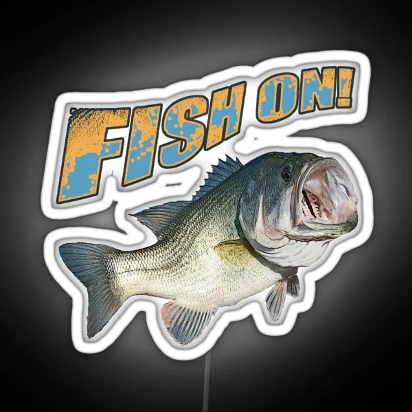 Fish On Bass Color RGB Neon Sign