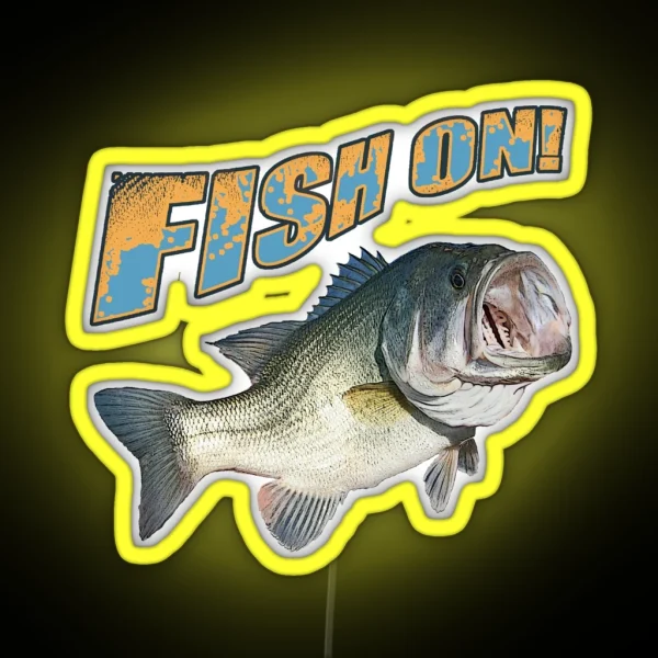 Fish On Bass Color RGB Neon Sign