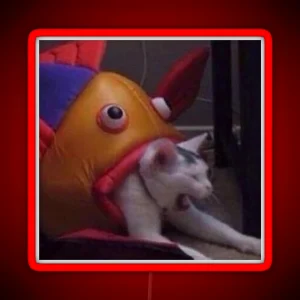 Fish On Cat RGB Neon Sign