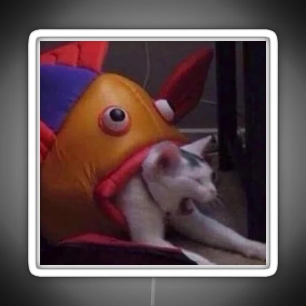 Fish On Cat RGB Neon Sign