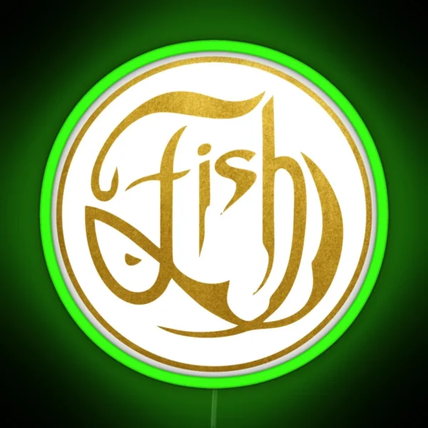 Fish On Gold RGB Neon Sign