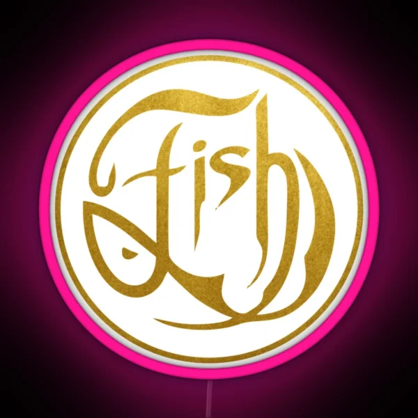Fish On Gold RGB Neon Sign