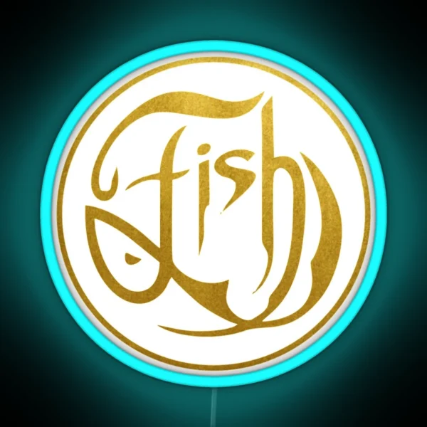 Fish On Gold RGB Neon Sign