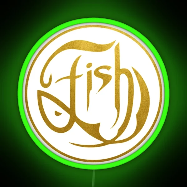 Fish On Gold RGB Neon Sign