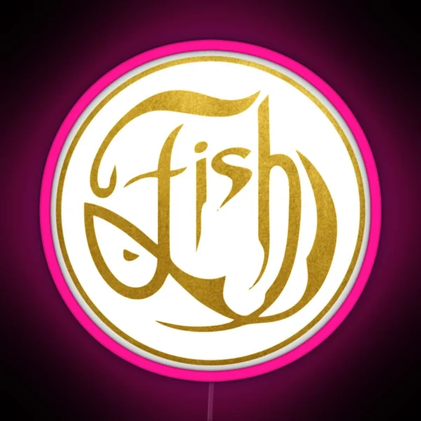 Fish On Gold RGB Neon Sign