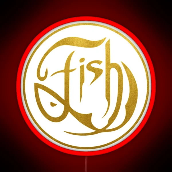 Fish On Gold RGB Neon Sign