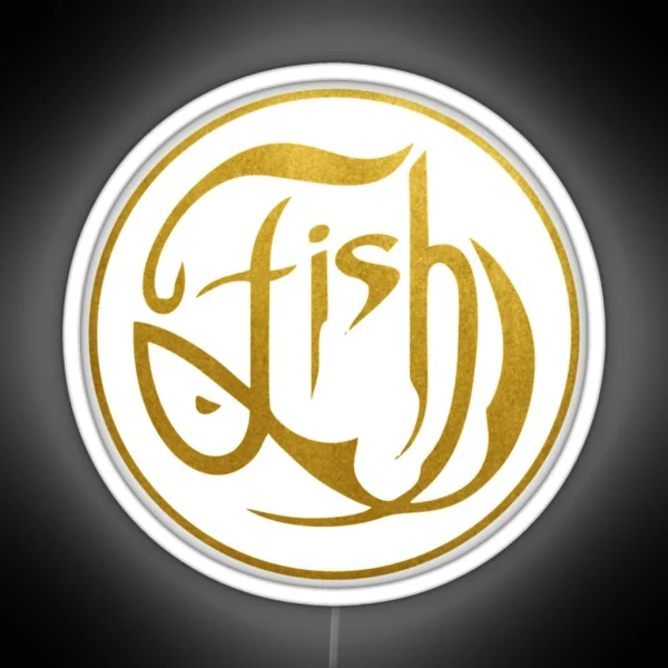 Fish On Gold RGB Neon Sign