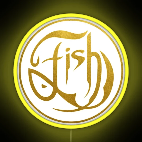 Fish On Gold RGB Neon Sign