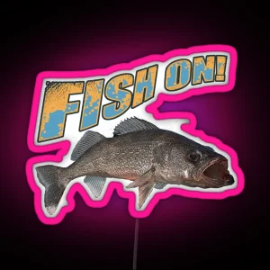 Fish On Walleye Color RGB Neon Sign