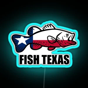 Fish Texas RGB Neon Sign