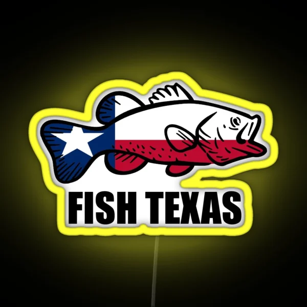 Fish Texas RGB Neon Sign