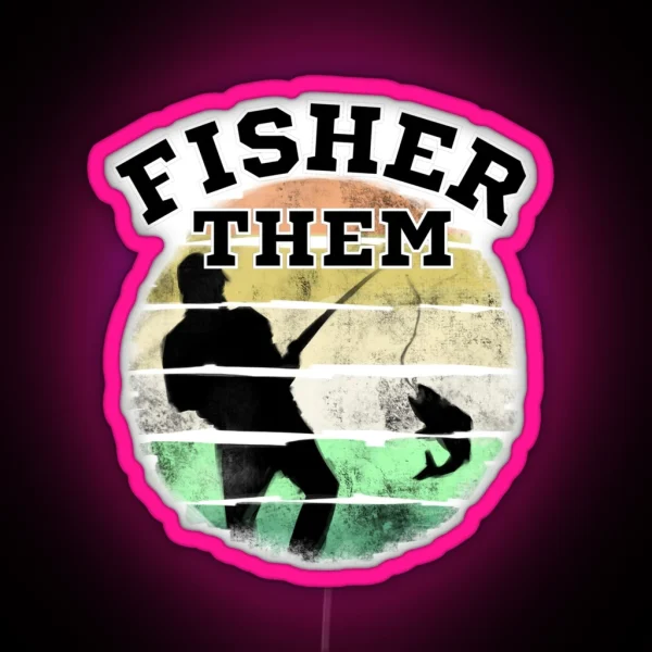 Fisher Them Pronoun Design Pronoun Fishing RGB Neon Sign