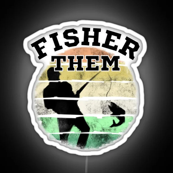 Fisher Them Pronoun Design Pronoun Fishing RGB Neon Sign