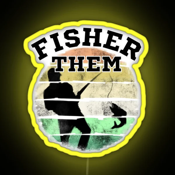 Fisher Them Pronoun Design Pronoun Fishing RGB Neon Sign