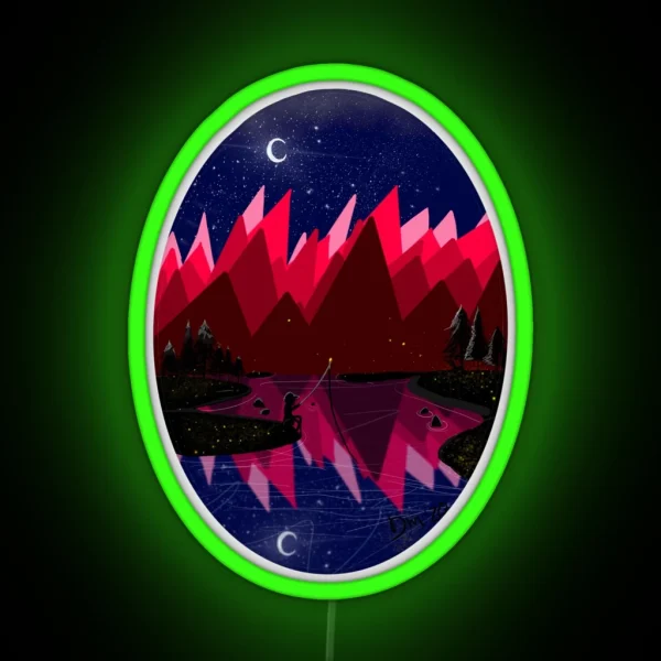 Fishin In The Moonlight RGB Neon Sign