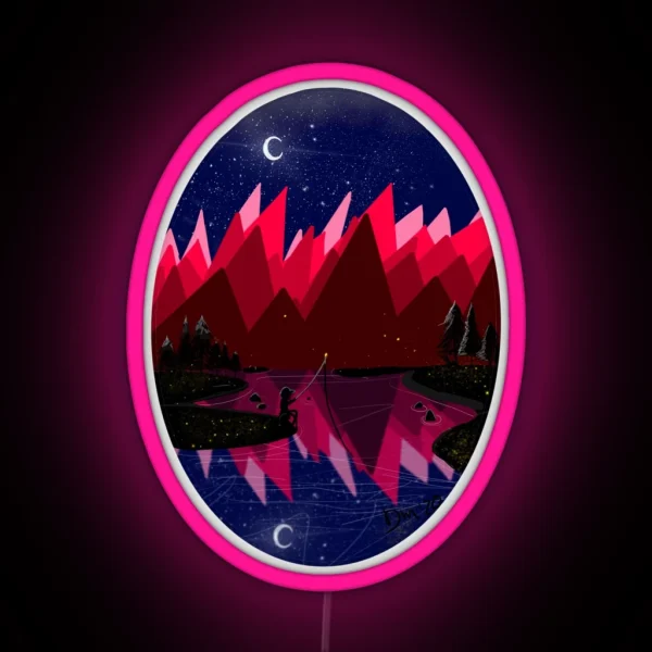 Fishin In The Moonlight RGB Neon Sign