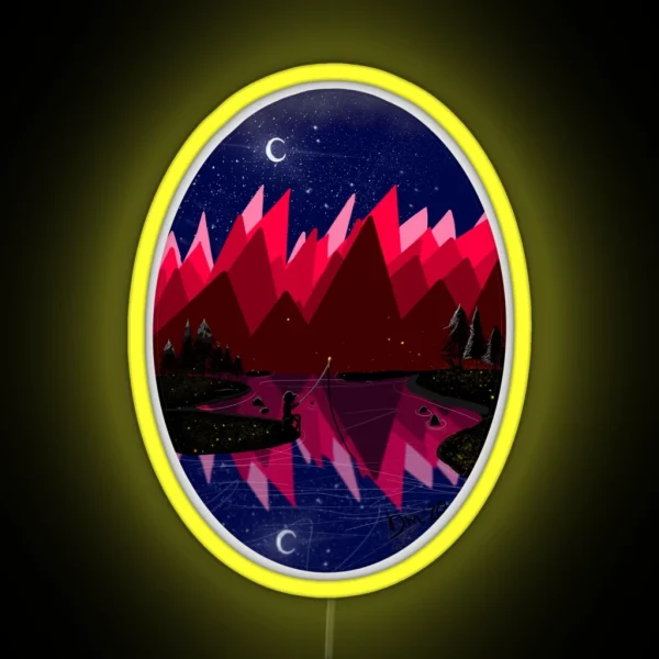 Fishin In The Moonlight RGB Neon Sign