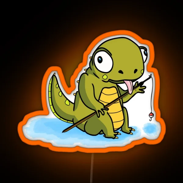 Fishin Lizard RGB Neon Sign